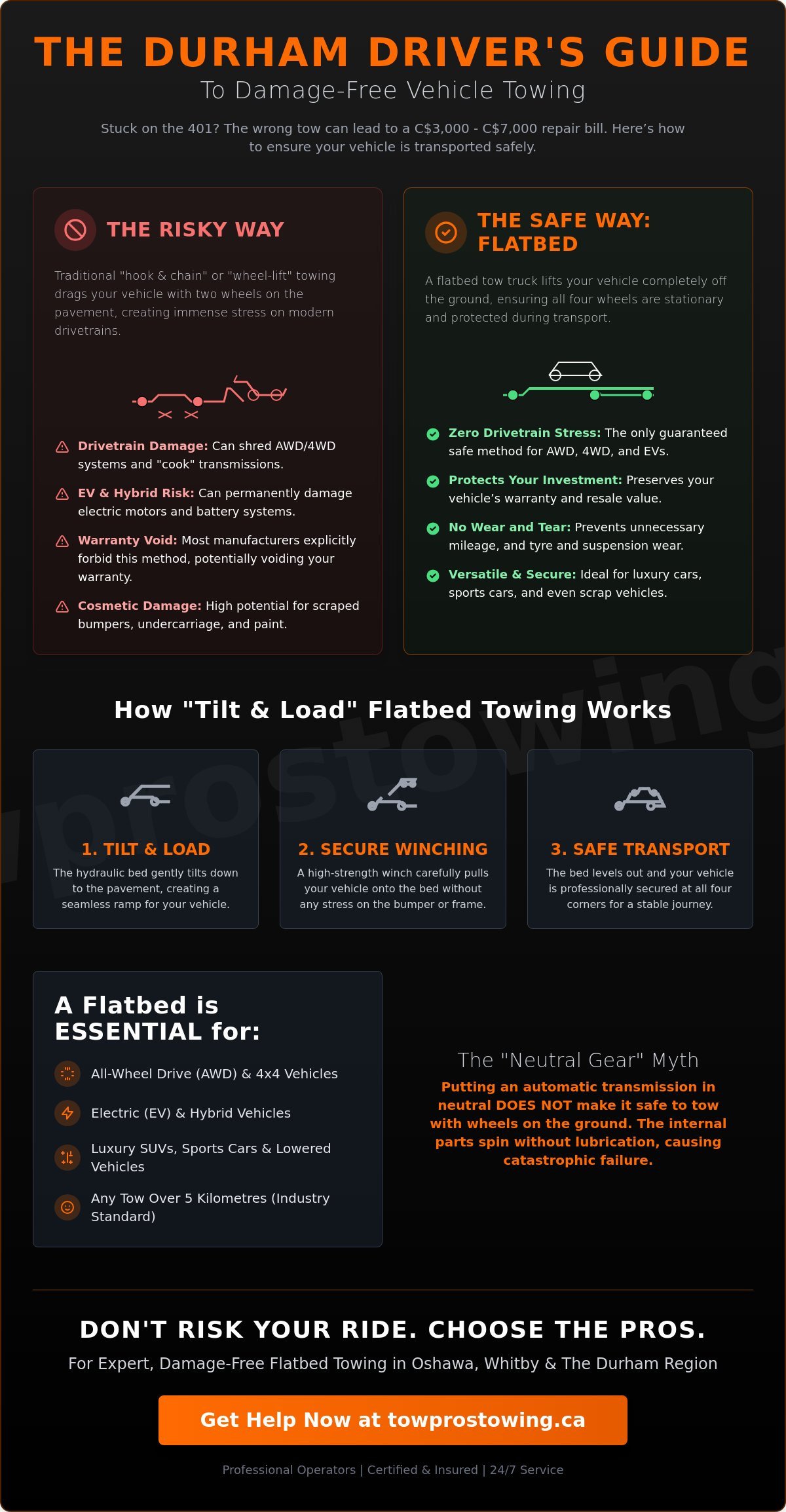 Flatbed Tow Truck Myths vs. Reality: A Durham Region Driver’s Guide